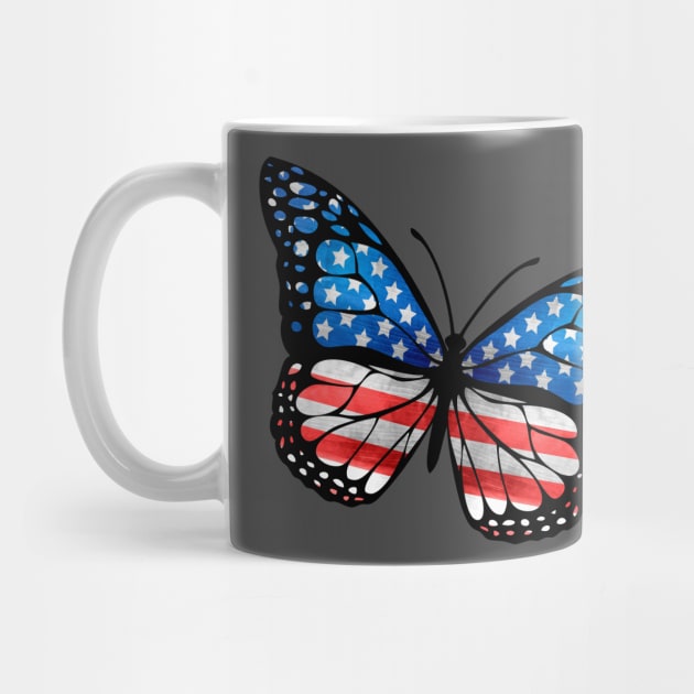 Patriotic USA Butterfly With EEUU Flag by bestcoolshirts